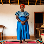 Shiromani Presentation**

"A Comorian woman, fully clothed in a vibrant and elegant Shiromani, showcasing intricate embroidery and a beautifully arranged Salendza. She is standing in a modest pose within a traditional Comorian home setting with woven mats and handcrafted furniture visible in the background. The scene is lit with warm, natural light. Perfect anatomy, correct proportions, natural pose, well-formed hands, proper finger count. Safe for work, appropriate content, professional, modest, family-friendly. High-quality photography."

**