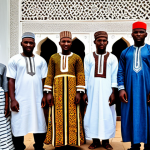 **

"A group of Comorian people in traditional, fully clothed attire, showcasing diverse features and clothing styles, gathered around a historical Shirazi mosque with intricate carvings, safe for work, appropriate content, perfect anatomy, natural proportions, family-friendly, modest dress, professional quality."

**