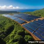 코모로 태양광 에너지 프로젝트 - **Prompt 1: The Mitsamiouli Solar Transformation**
"A breathtaking panoramic view of the 5 MW Mi...