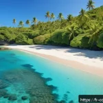 Home 21 코모로 리조트와 해변 비교 - A serene, secluded white sand beach on the Comoros islands, bordered by crystal-clear turquoise wate...